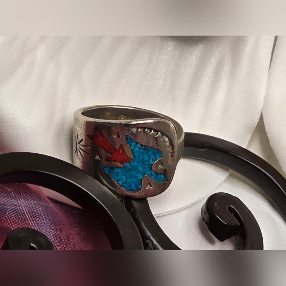 Adjustable 925 Silver Native American Indian Them… - image 1